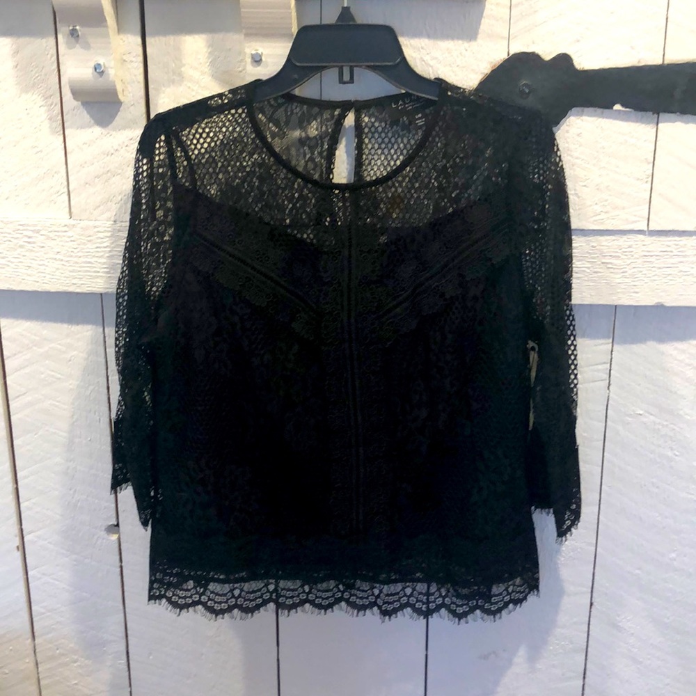 Long sleeved lace blouse